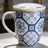 Caneca Lyor Braga De Porcelana Super White Azul Branca 340ml Azul