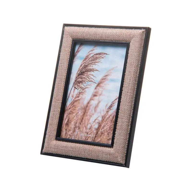 Porta-retrato Wolff Jute De Mdf Preto 10cm X 15cm Liso