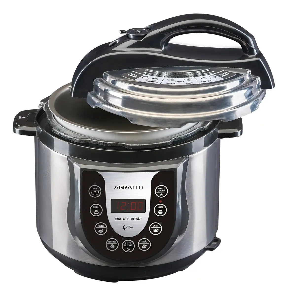 Panela De Pressão Elétrica 4l Painel Digital E Timer Agratto Ped-02