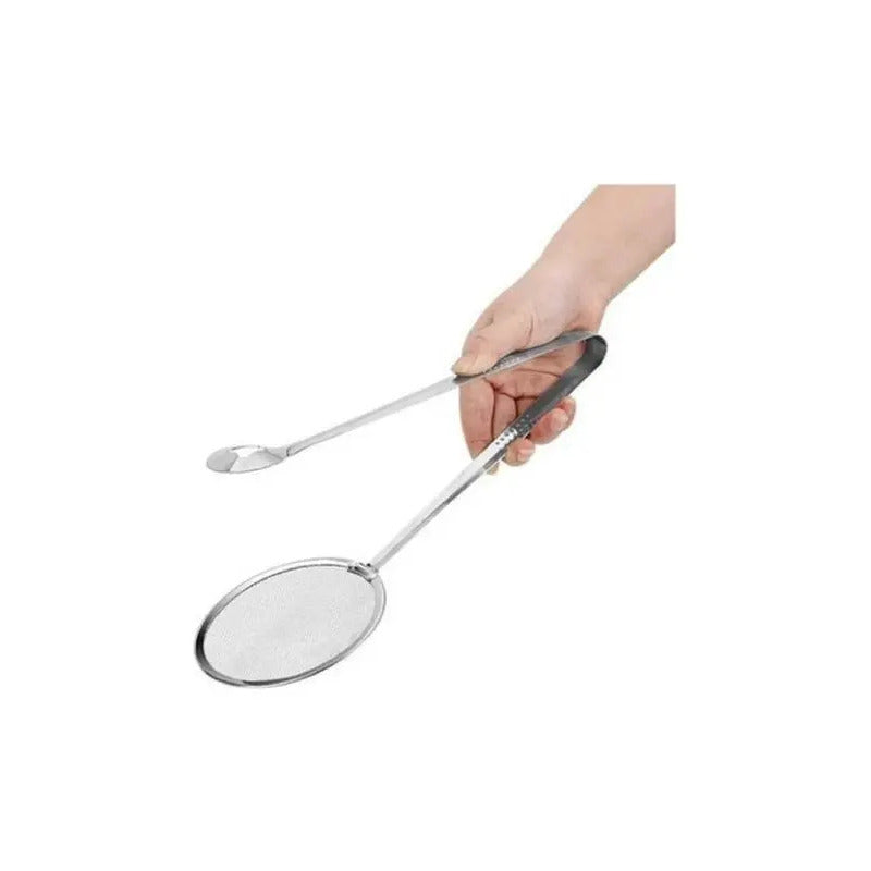 Escumadeira P/ Fritura C/pegador Inox Pastel Salgados Amarelo Claro