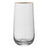 2 Copos Altos Com Fio De Ouro Vidro 450ml Lines - Wolff Incolor