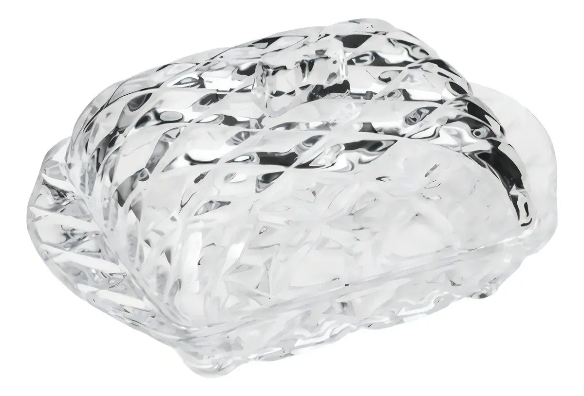 Manteigueira De Cristal Com Tampa Diamond - Lyor Cor Água Água