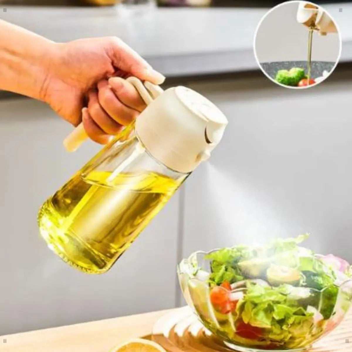 Galheteiro E Borrifador 2 Em 1 De Vidro 450ml