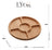 Petisqueira De Bambu Com 5 Divisórias Round 25cm X 25cm X 1, Bambu