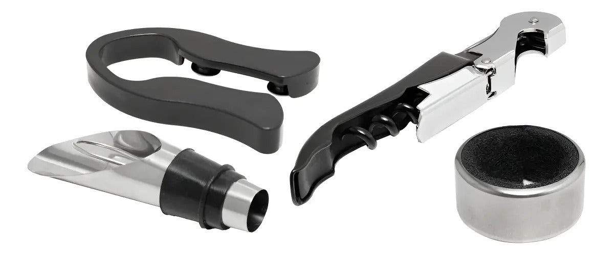 4 Peças Lyor De Aço Inox Para Vinho