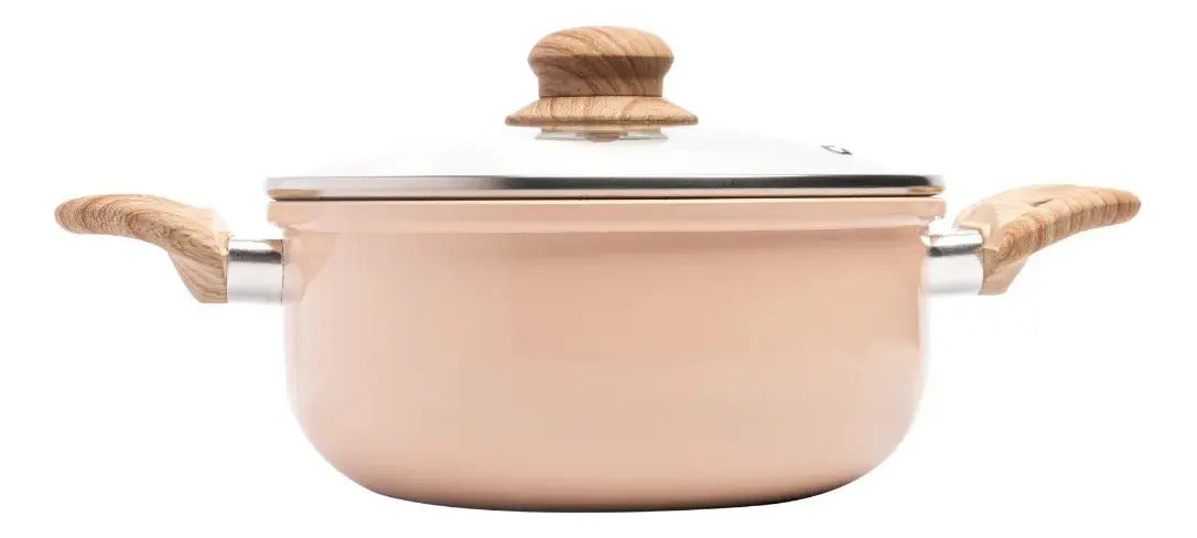 Caçarola De Indução Antiaderente Cerâmica 20cm Bege - Lyor Bege