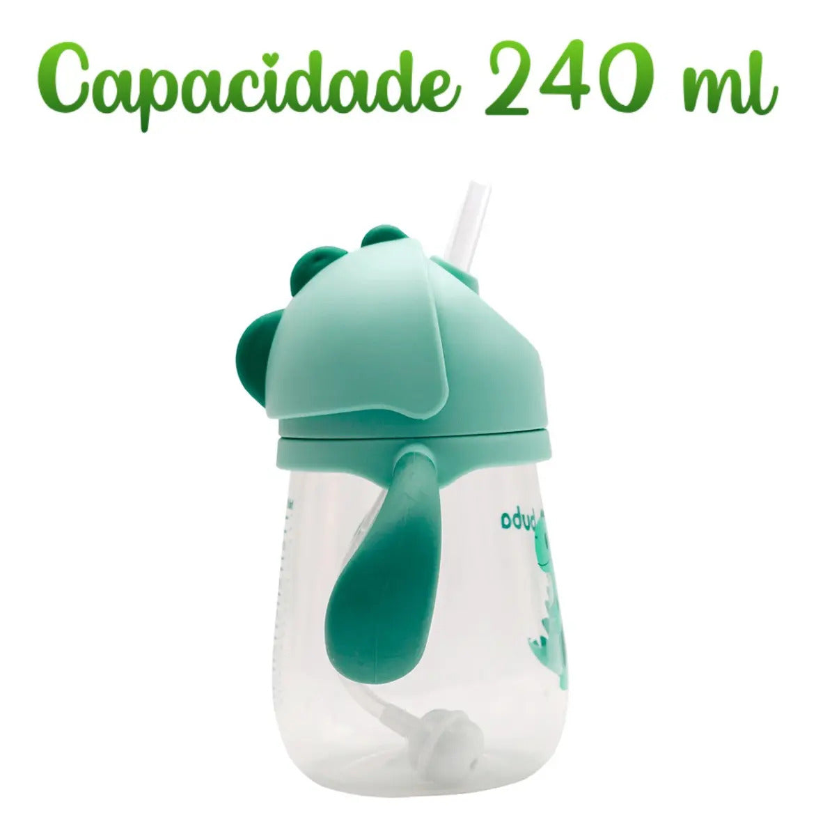 Copo Transição Antivazamento Válvula Dino Com Alça Buba® Cor Verde Liso