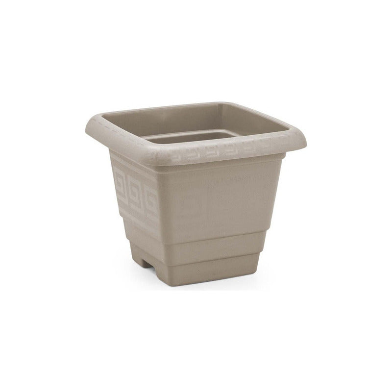 Vaso Plasmont Quadrado Areia Grego 14,5cm Bege