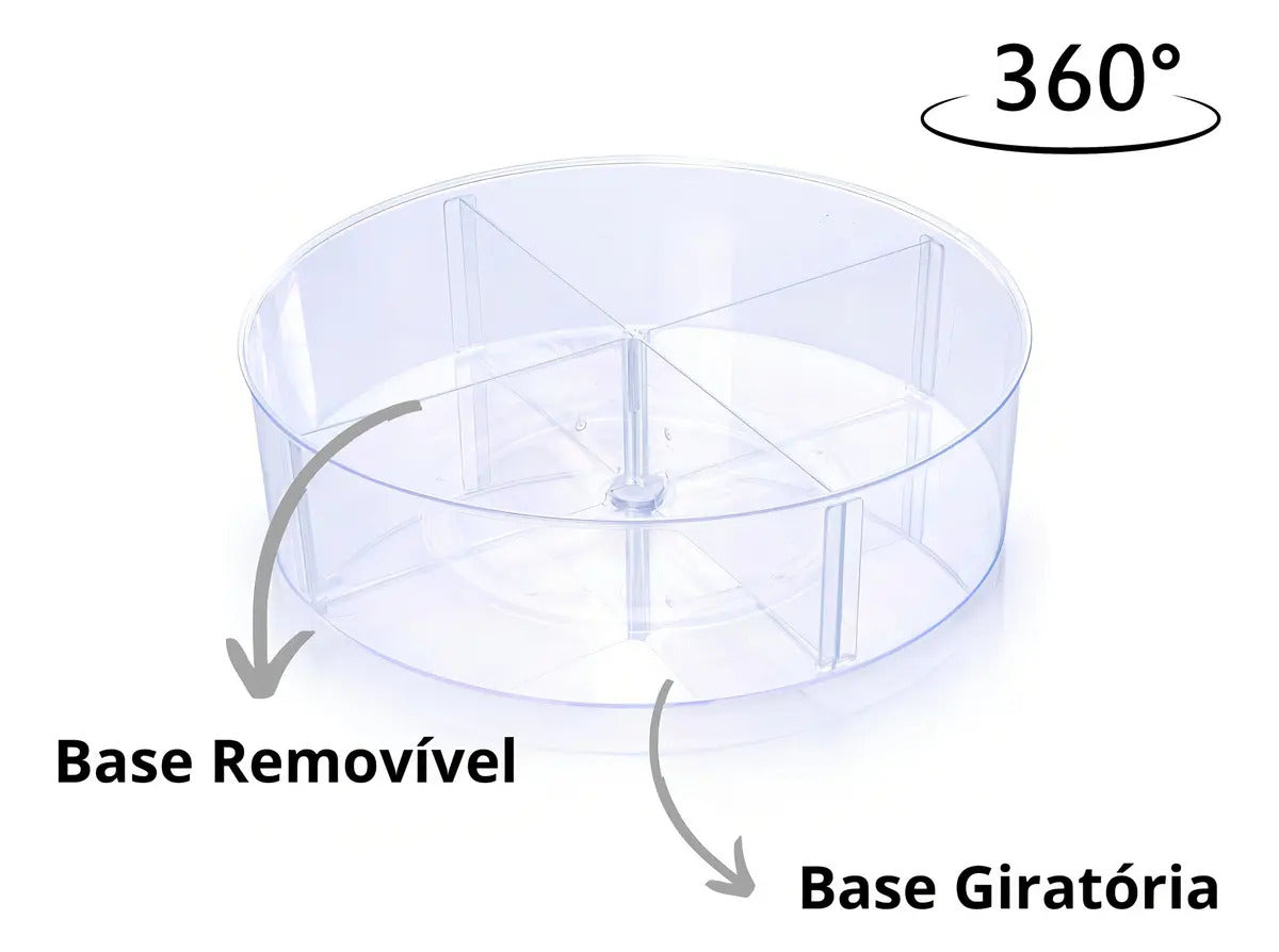 Organizador Plasútil Giratório De Maquiagem Com 4 Compartimentos Transparente