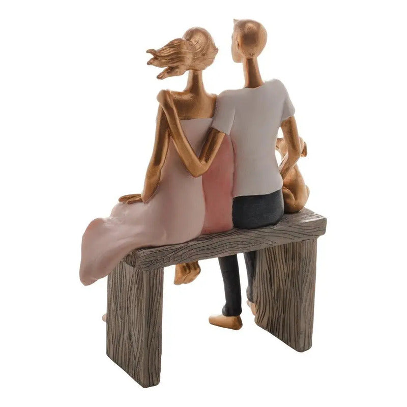 Figura Decorativa Família Wolff De Resina 17cm Cor Colorido Colorido