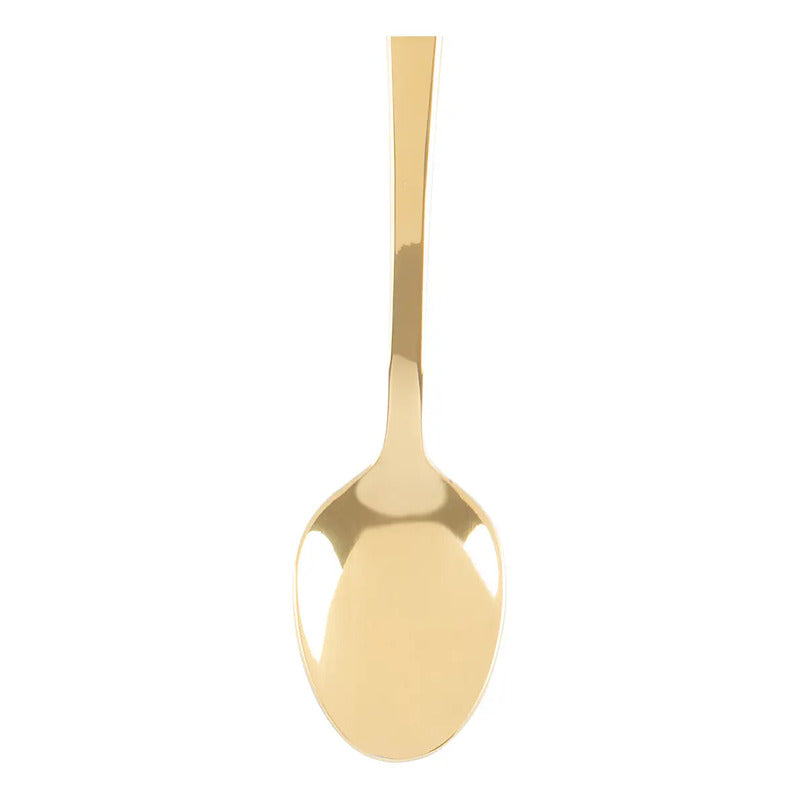Conjunto 6 Colheres Aço Inox P/café Berna Dourado