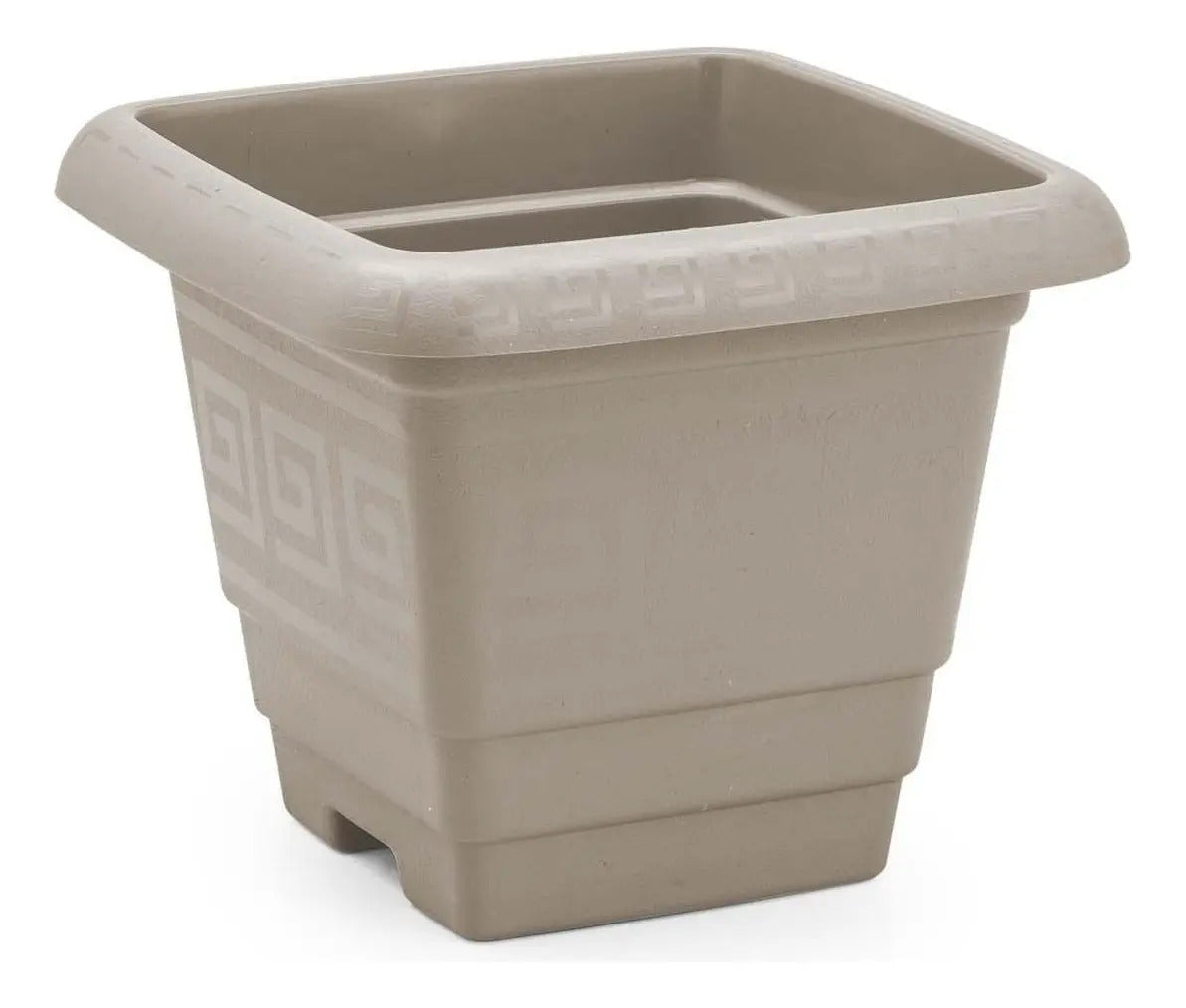 Vaso Plasmont Quadrado Areia Grego 14,5cm Bege