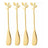 Cj 4 Espatulas De Aco Inox Leaves Dourado - Lyor Dourado