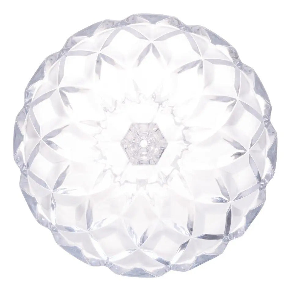 Centro De Mesa Com Pé Deli Diamond De Cristal 32,5cm - Lyor Transparente