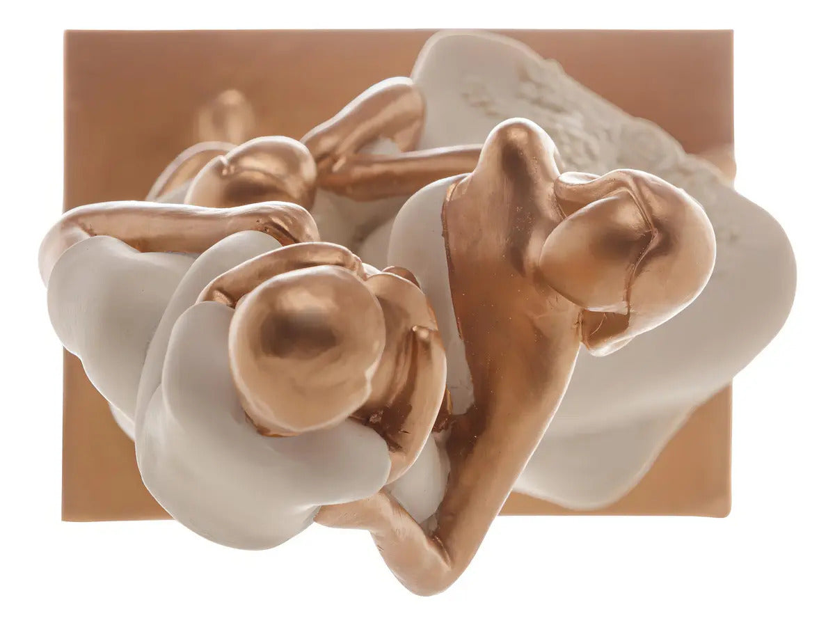 Figura Decorativa Royal Resina Família Branco 9x7x20cm