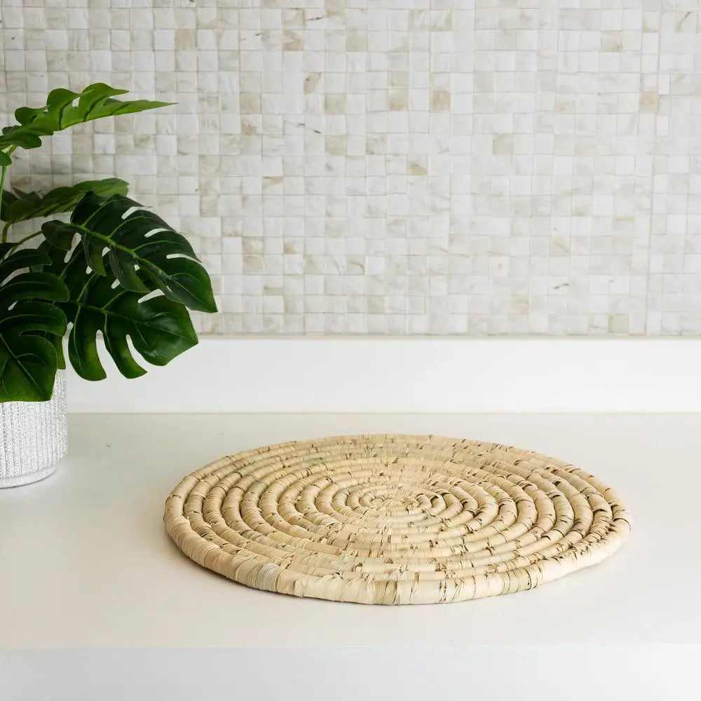Sousplat Lyor Braid De Fibra Natural 35cm Natural Liso