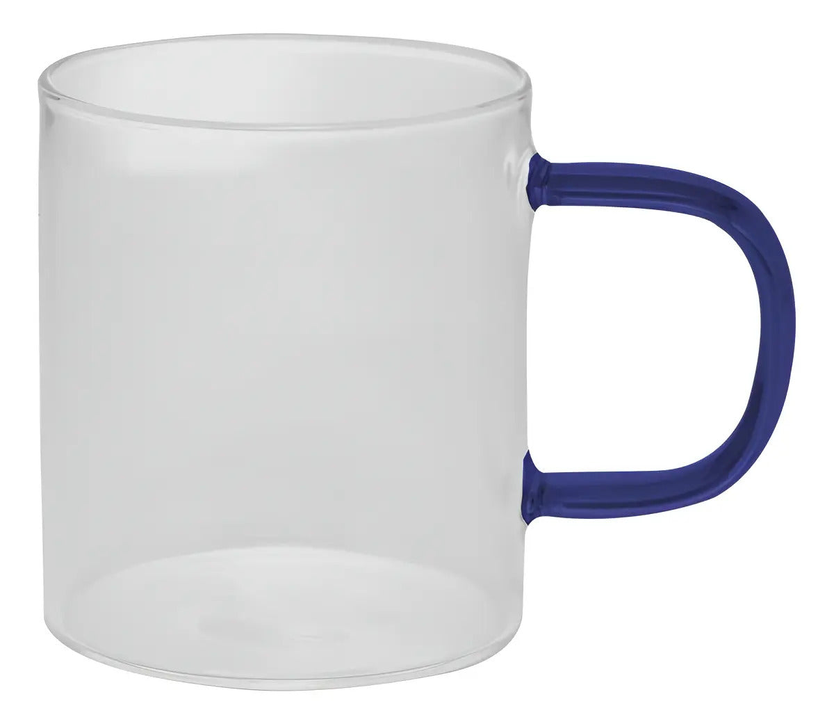 2 Canecas Lyor De Vidro Borossilicato Com Alça Azul 200ml