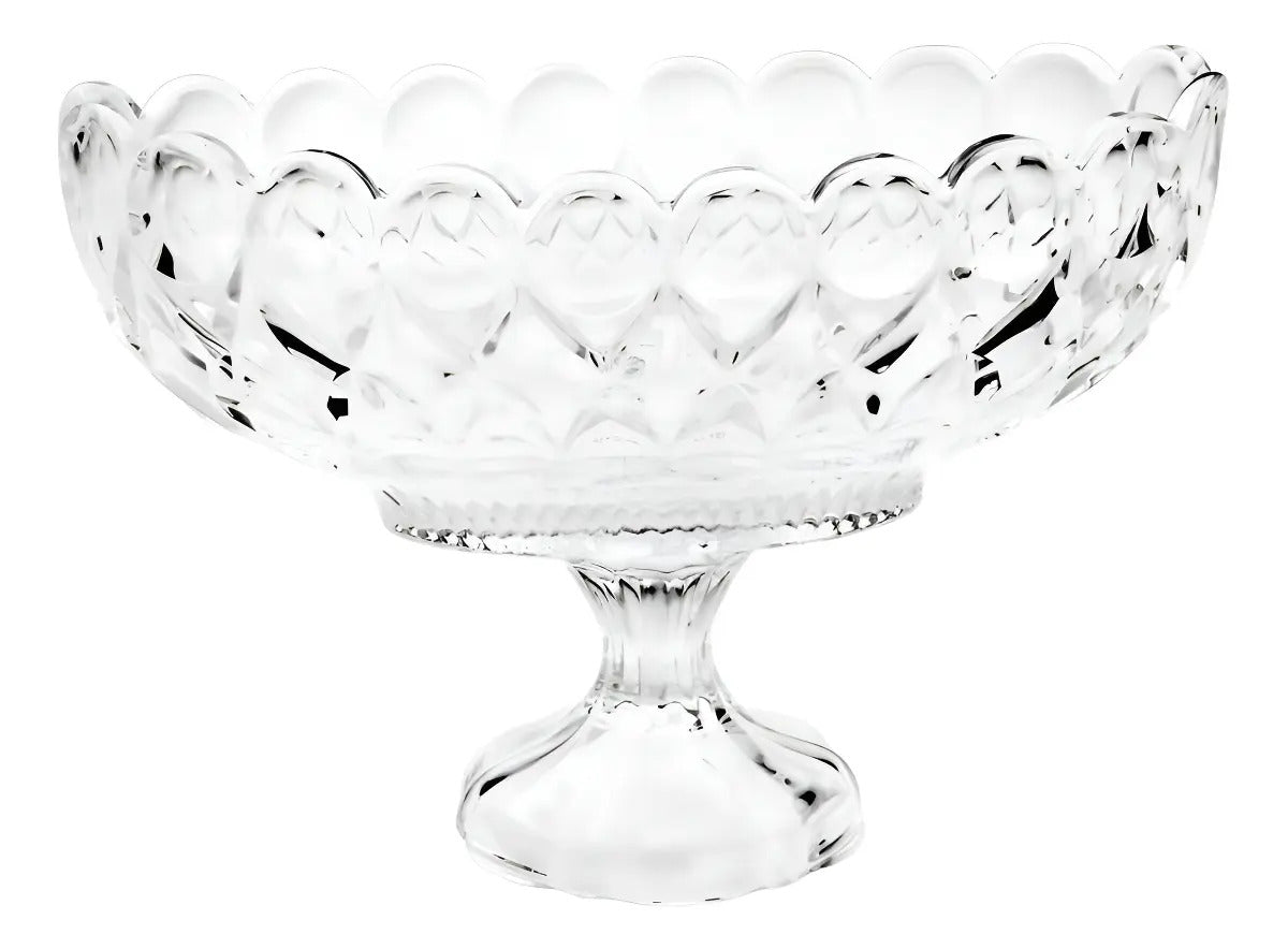 Centro De Mesa De Cristal Com Pé Angel 29cm X 13cm X 20cm Wolff Incolor