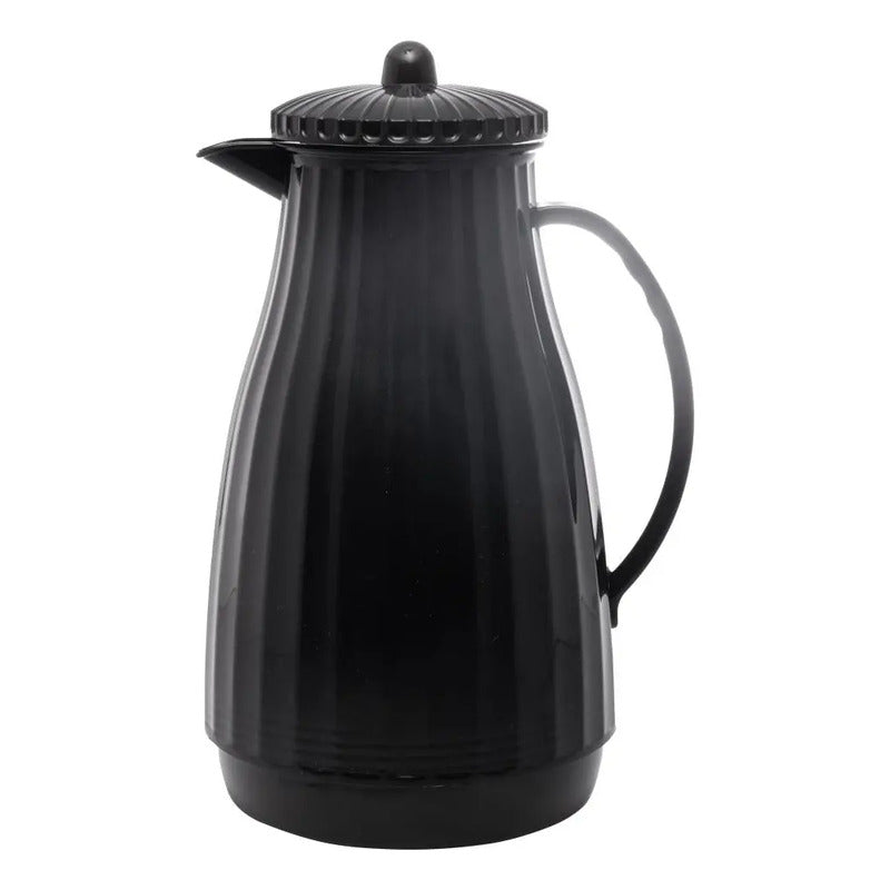 Garrafa Térmica Lyor New Bambu De Plástico Preta 1l Preto