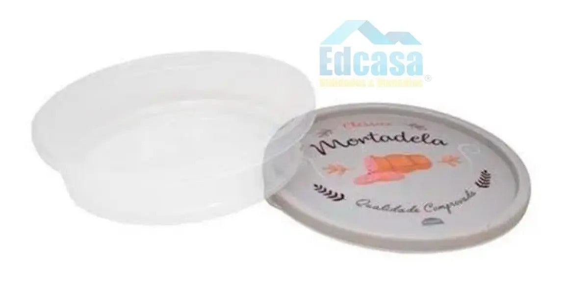 Porta Frios Pote Para Mortadela Redondo Decorado 750ml