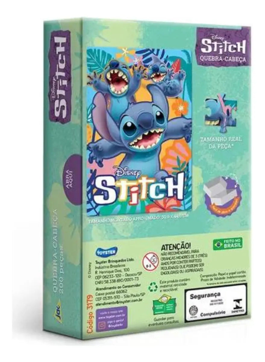 Quebra Cabeça Disney Toyster Stitch 200 Peças