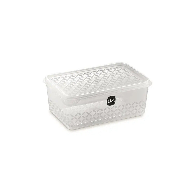 Pote Retangular C/ Tampa 1l Alimentos / Mantimentos Uz Cor Transparente