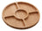 Petisqueira De Bambu Com 5 Divisórias Round 25cm X 25cm X 1, Bambu