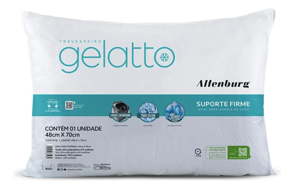 Travesseiro Gelatto Altenburg Refrescância E Maciez 48x70cm