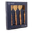 4 Colheres Mesa Wolff Bambu Tulum De Aço Inox Dourado 20,5cm