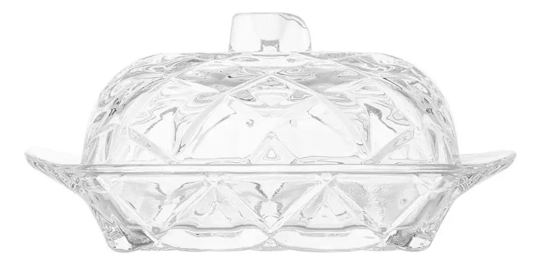 Manteigueira De Cristal Com Tampa Diamond - Lyor Cor Água Água