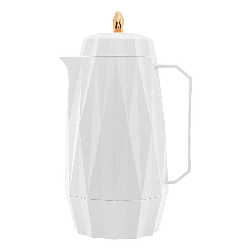 Garrafa Térmica De Plástico Diamond Branca 1l - Lyor Branco