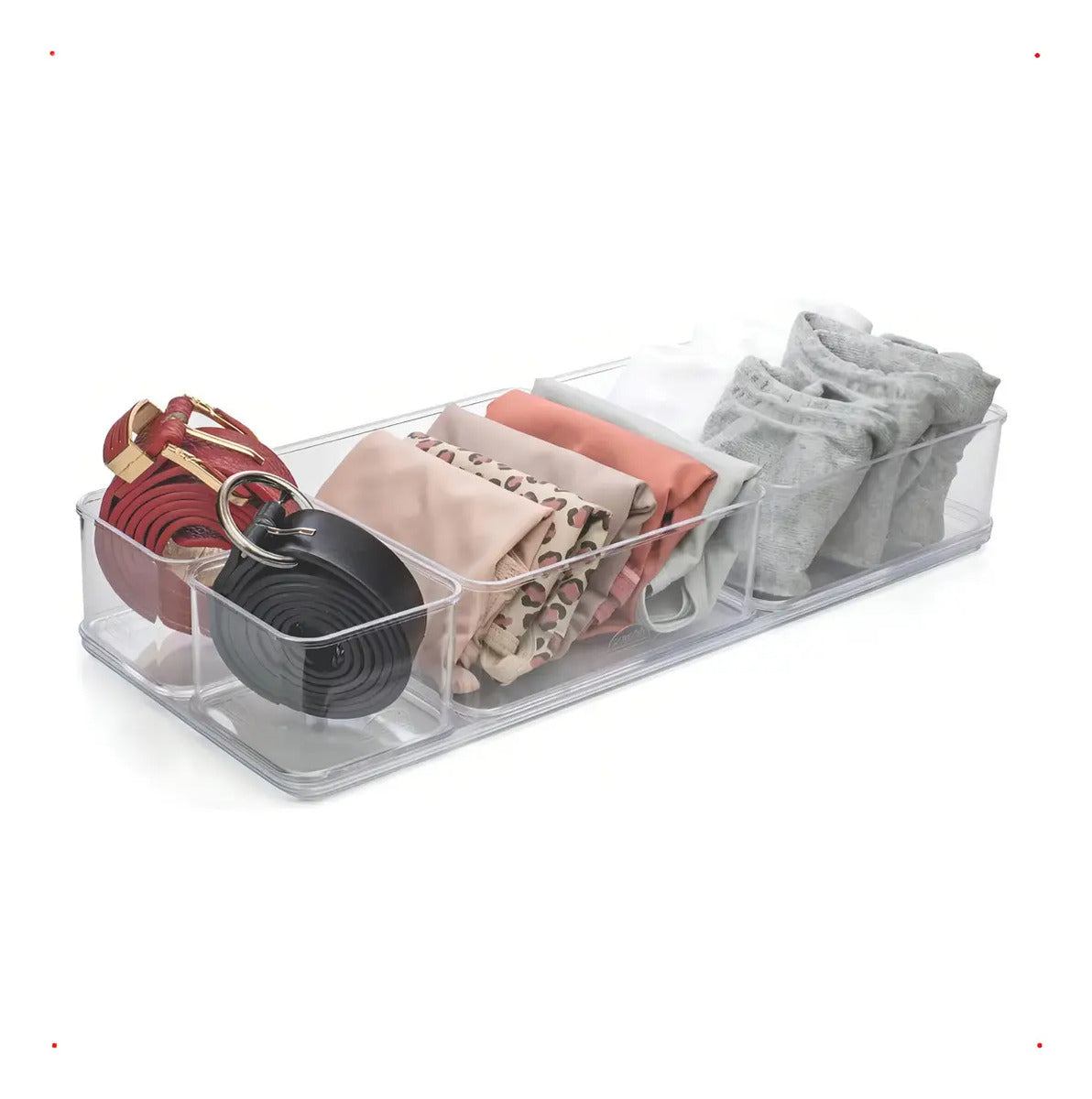 Kit 5 Organizadores Multiuso Transparente Com Encaixe 36,5cm