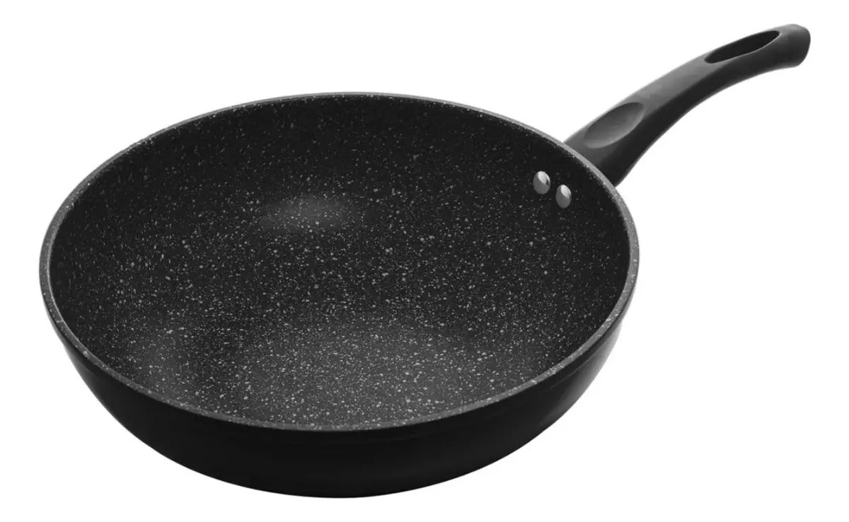 Frigideira Grande Wok Indução Preto 28cm - Lyor Preta