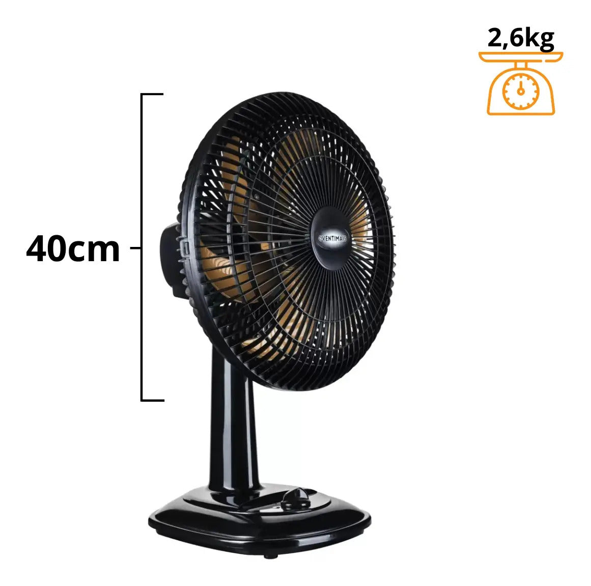 Ventilador De Mesa 40cm Turbo Preto/bronze Ventimais 220v 40 Cm 60 Hz Preto 220v Bronze Plástico 6