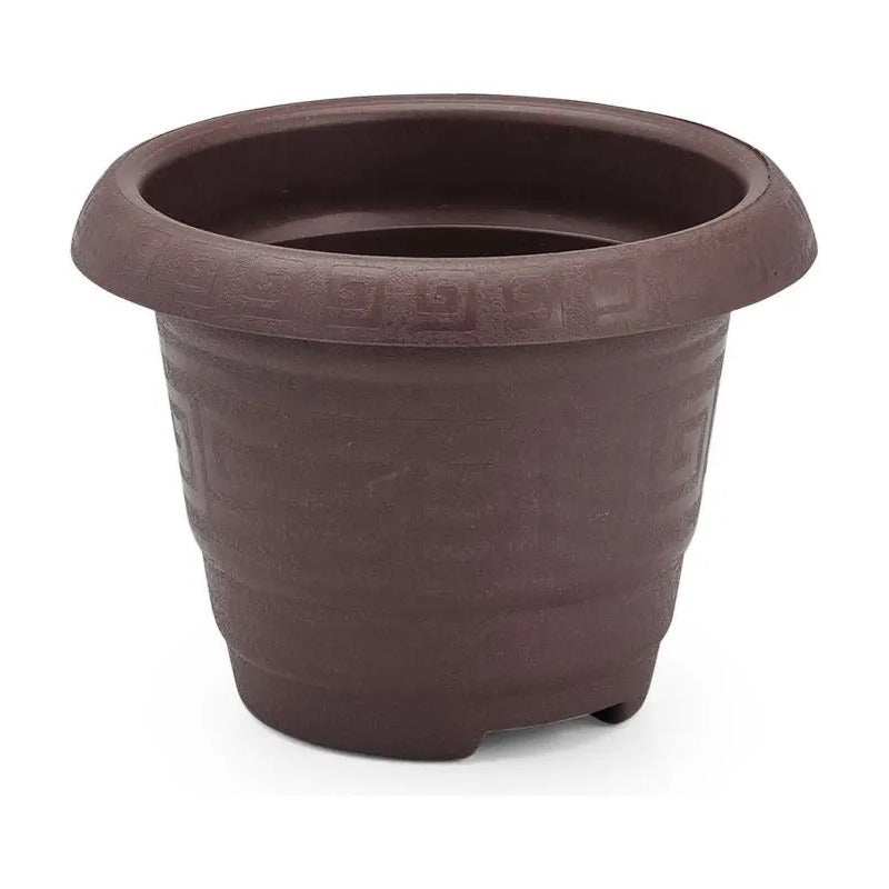 Kit 5 Vasos Plásticos Redondo 5 Litros Marrom Casa Jardim Marrom Lisa