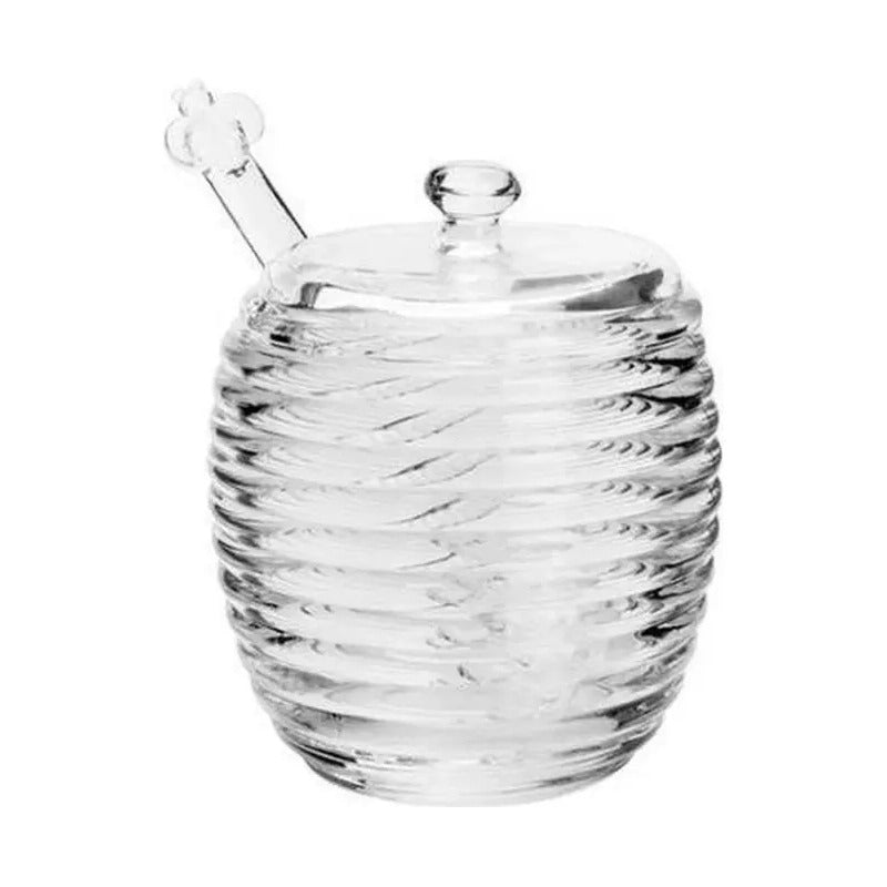 Meleira Vidro Cristal Colmeia 210ml Com Tampa Pegador Importss