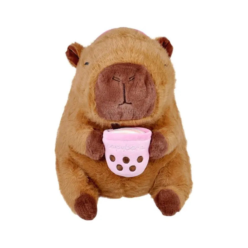 Pelúcia Capivara Moda Praia 35cm - Presente Bubble Tea