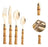Faqueiro 24 Pcs Bambu Aço Inox Dourado Bon Gourmet