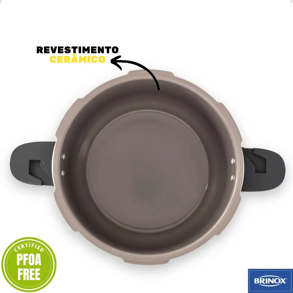 Panela De Pressão Brinox Pressure Indução Antiad. 5,4l Preta Cor Preto