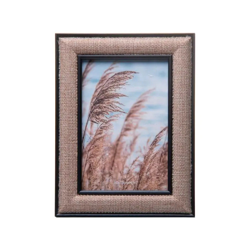 Porta-retrato Wolff Jute De Mdf Preto 10cm X 15cm Liso