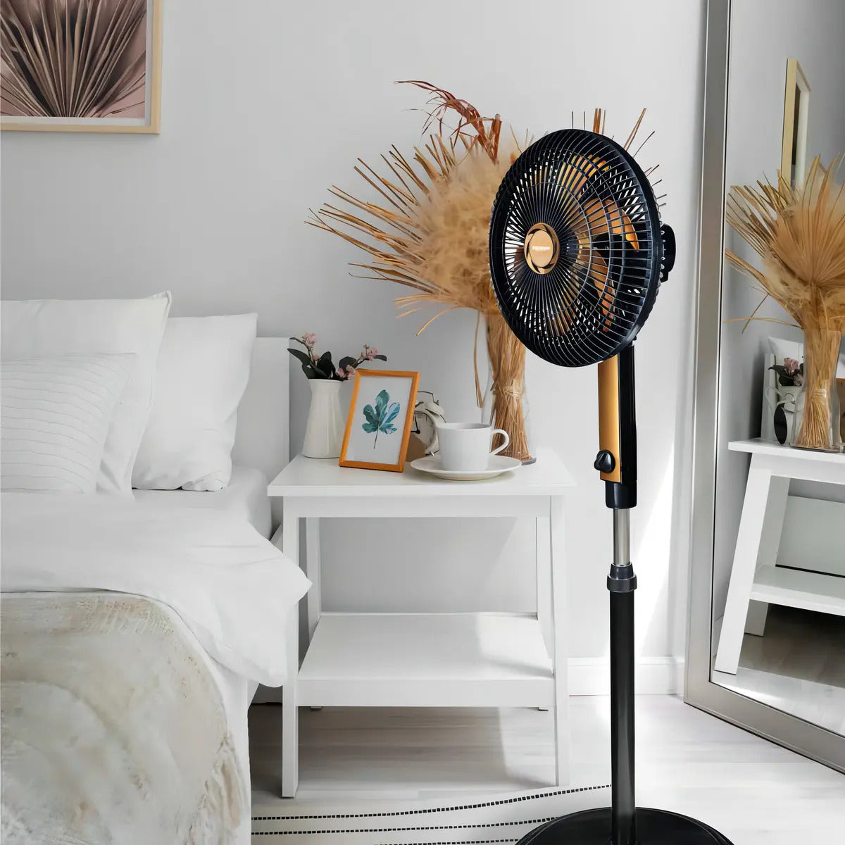 Ventilador Pedestal Coluna Pé Osc 30cm Turbo 220v Ventimais Preto Marrom-claro Plástico 6