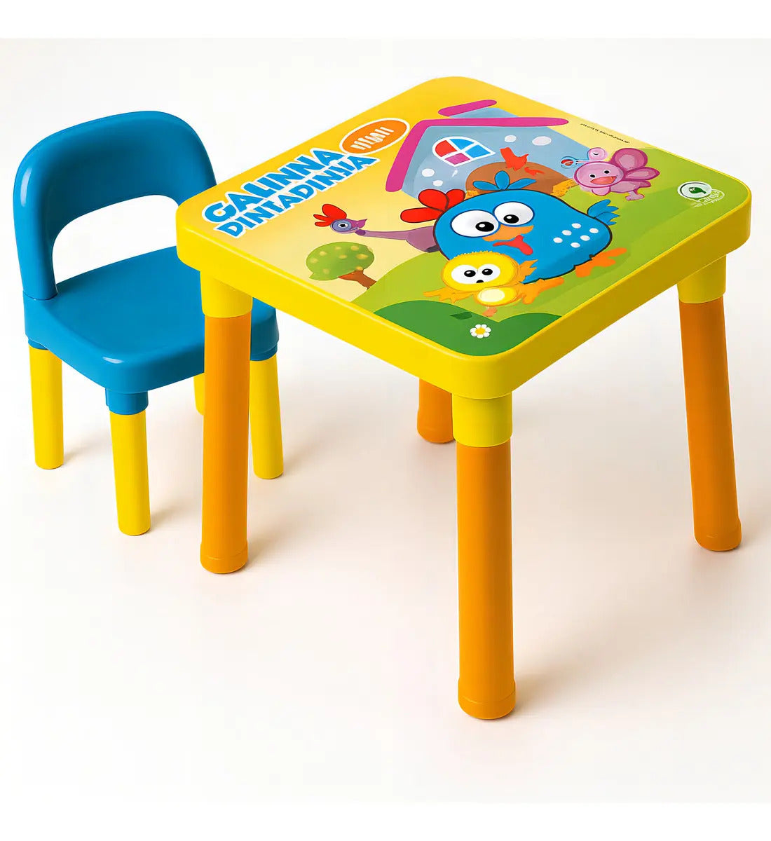 Mesa Cadeira Infantil Galinha Pintadinha Monte Líbano 2 A 9 Anos Amarela