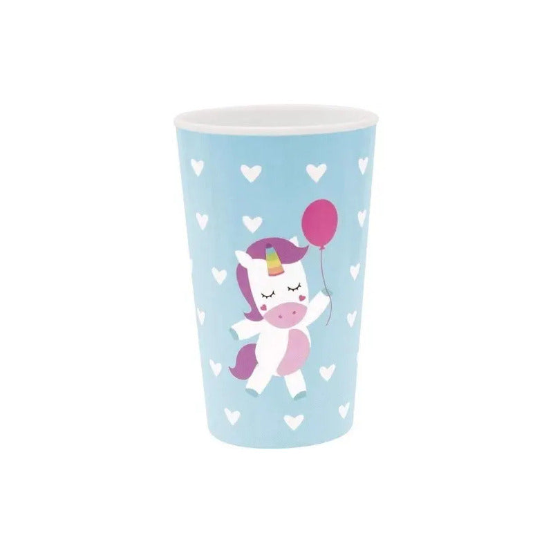 Kit Alimentação Prato Bowl Copo Bebe Divertido Animal Fun Unicórnio