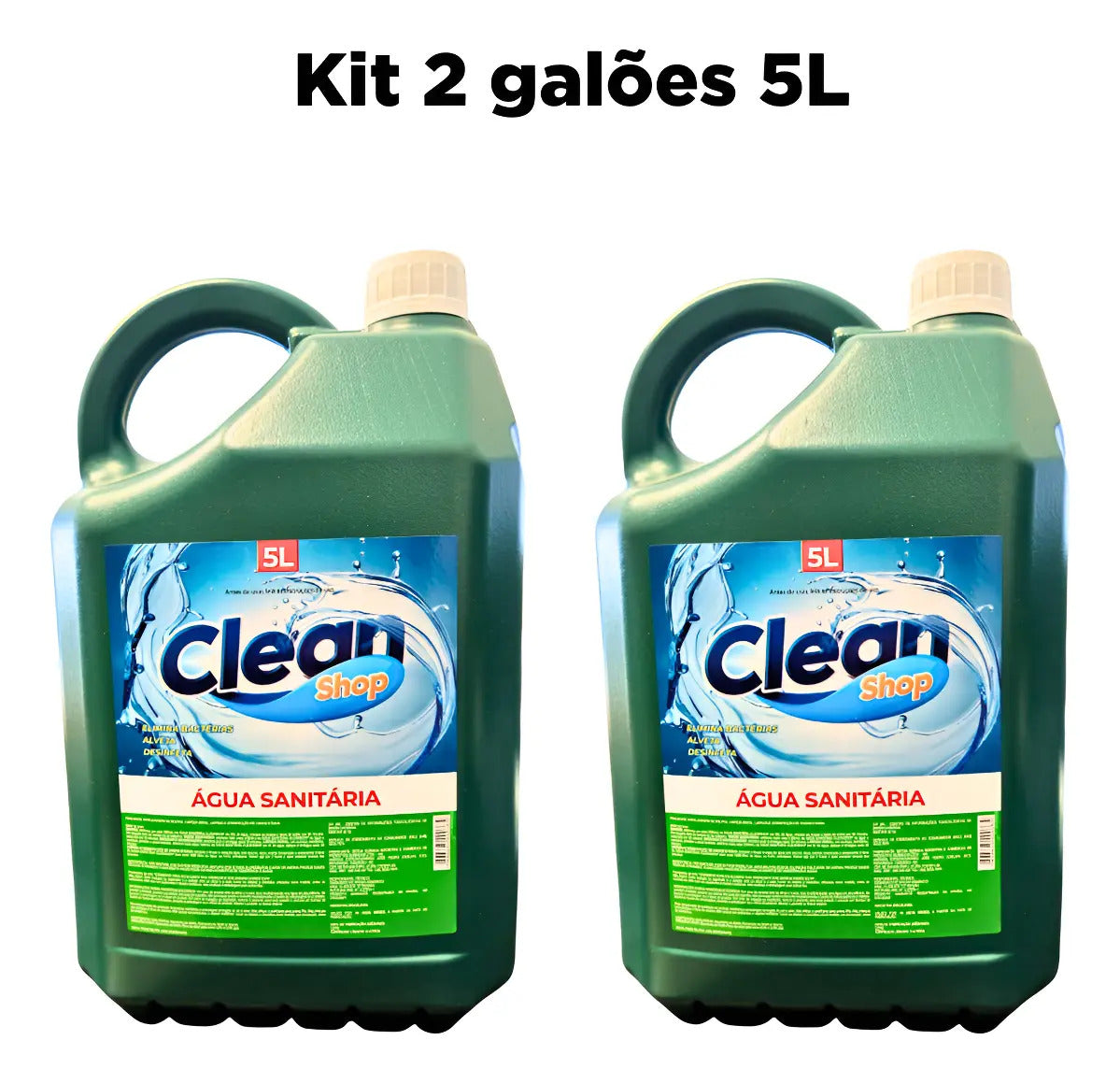 Kit 2 Agua Sanitaria Clean Shop 5l