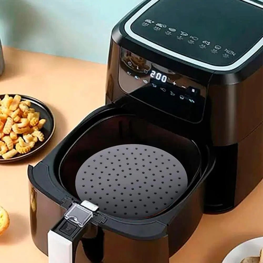 Tapete Protetor Air Fryer Redondo Silicone Antiaderente Lyor
