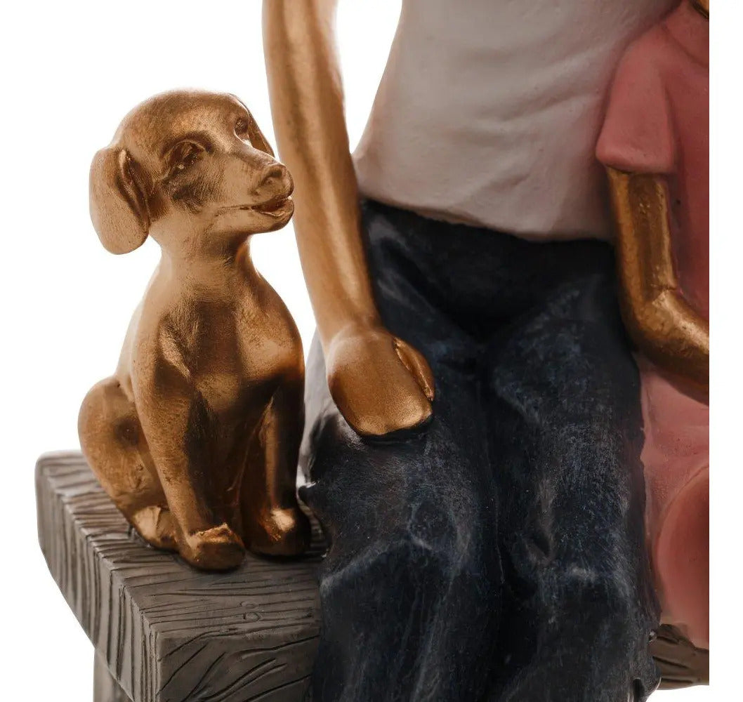 Figura Decorativa Família Wolff De Resina 17cm Cor Colorido Colorido