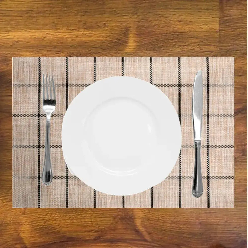 Jogo Americano Grid Em Pvc 45x30cm - Lyor Bege Listras