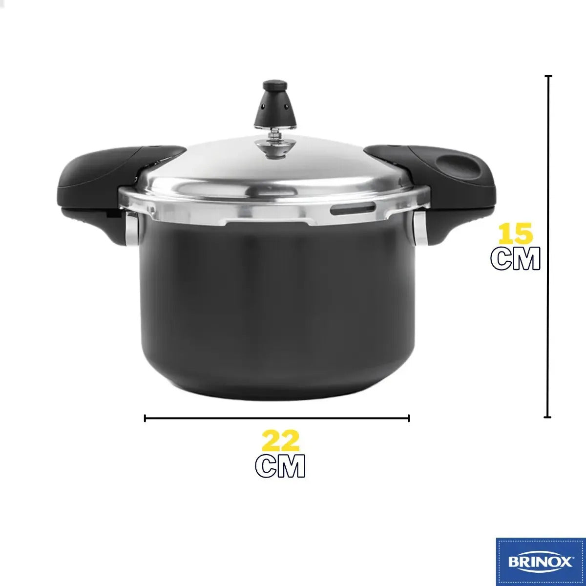 Panela De Pressão Brinox Pressure Indução Antiad. 5,4l Preta Cor Preto