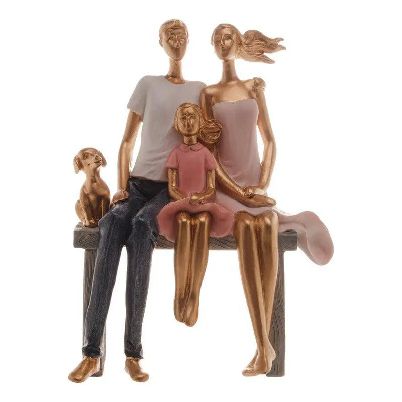 Figura Decorativa Família Wolff De Resina 17cm Cor Colorido Colorido