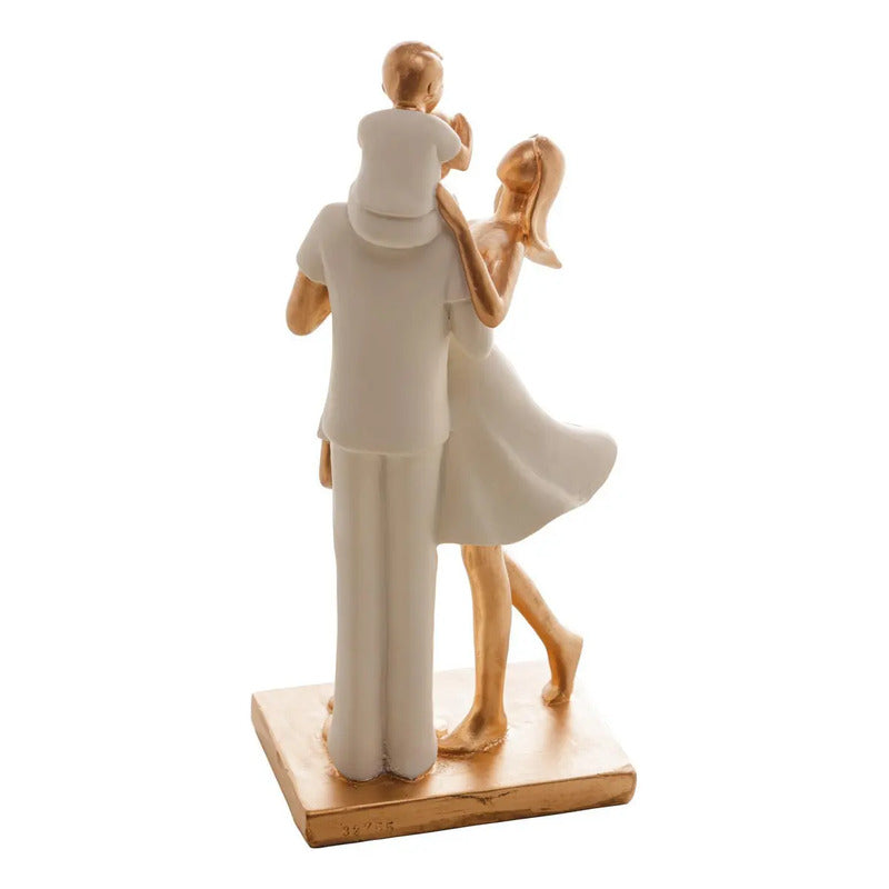 Figura Decorativa Royal Resina Família Branco 9x7x20cm